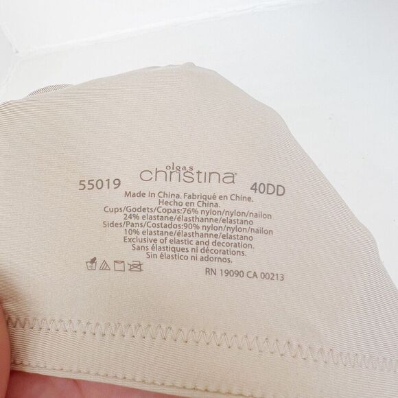 Olgas Christina Minimizer Unlined Bra Nude Leaf Print Size 40DD - Picture 3 of 5